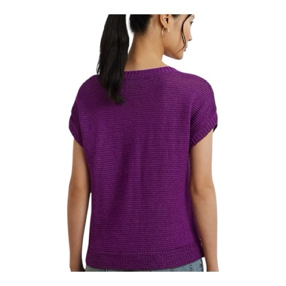 Ralph Lauren Women's V-Neck Purple Dawn Sweater - Picture 2 of 9